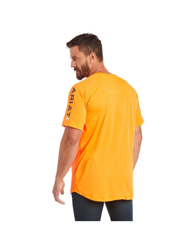 Ariat Rebar Heat Fighter T-Shirt Neon Orange | FOJKWA-603