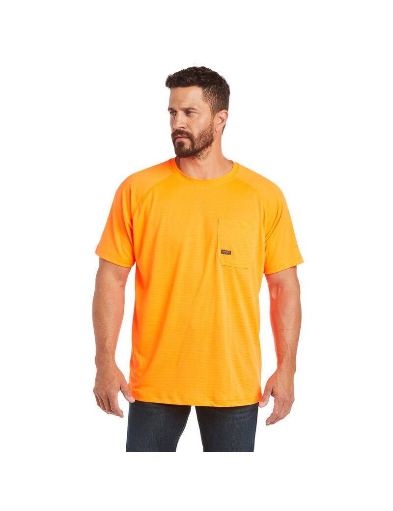 Ariat Rebar Heat Fighter T-Shirt Neon Orange | FOJKWA-603