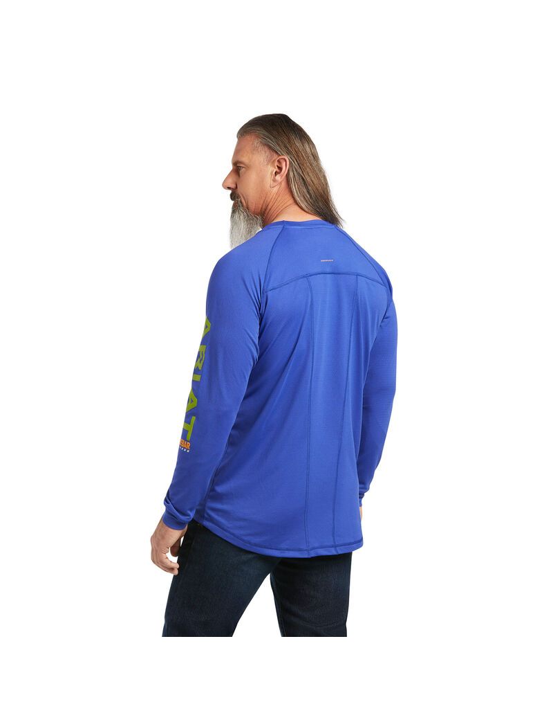 Ariat Rebar Heat Fighter T-Shirt Royal Blue | KXOSMU-547