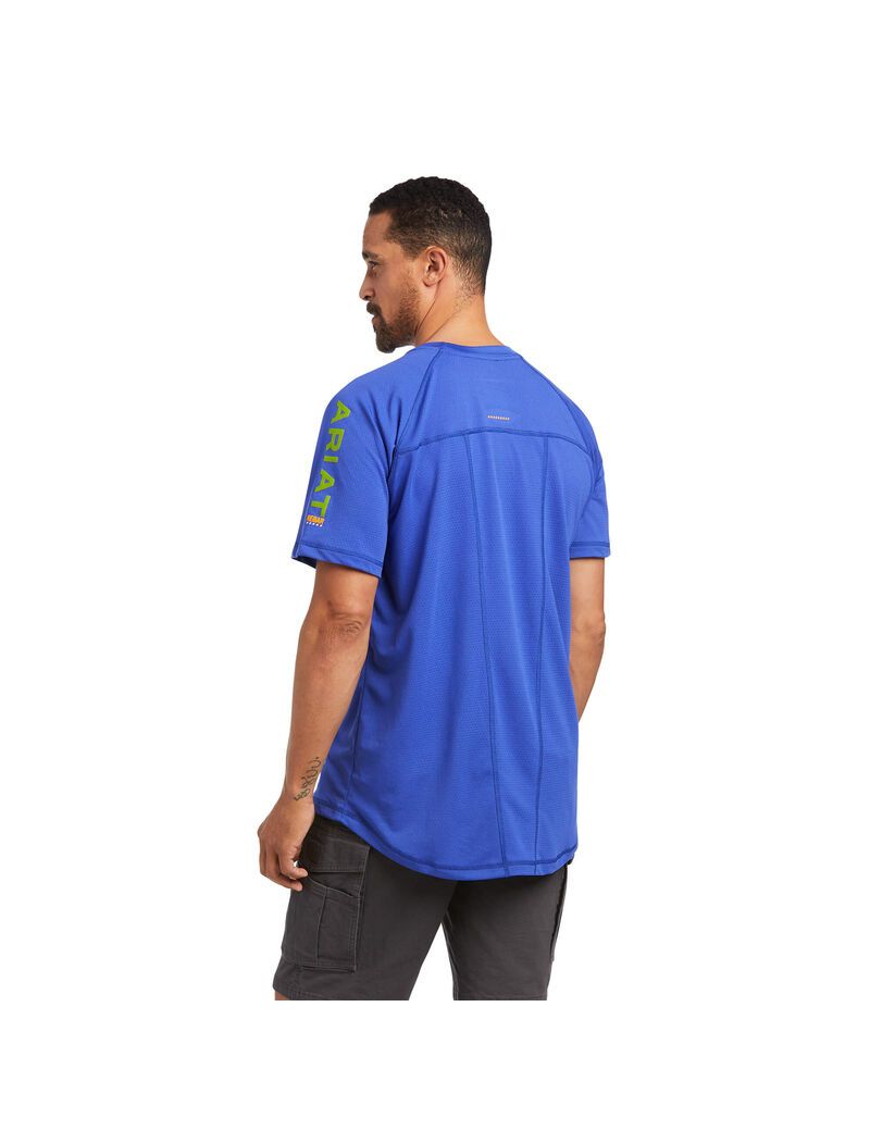 Ariat Rebar Heat Fighter T-Shirt Royal Blue | XDYARL-302