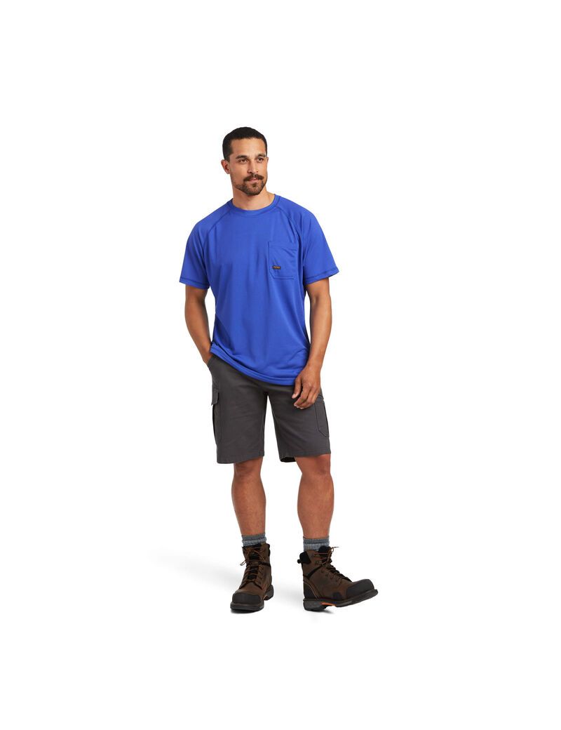 Ariat Rebar Heat Fighter T-Shirt Royal Blue | XDYARL-302