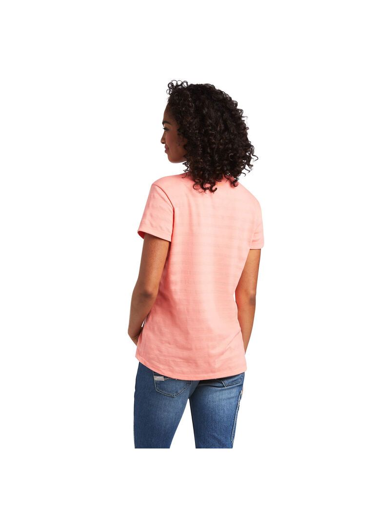 Ariat Rebar Henley T-Shirt Summer Melon | GBKTRU-812