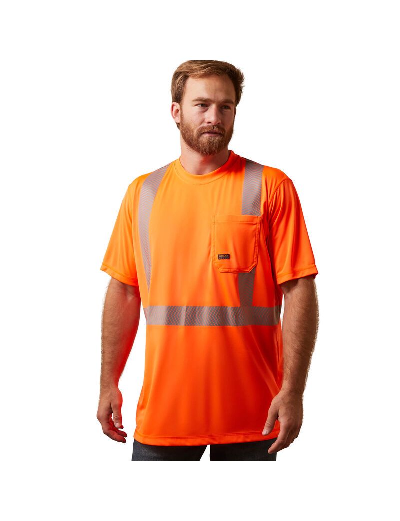 Ariat Rebar Hi-Vis ANSI T-Shirt Hi-vis Orange | ZCGURH-724