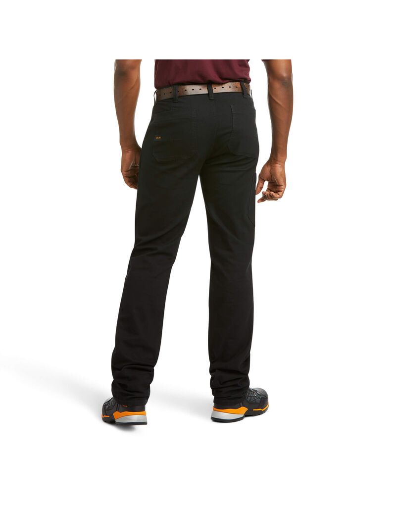 Ariat Rebar M4 Low Rise DuraStretch Made Tough Double Front Stackable Straight Leg Pant Black | EXRFUL-820