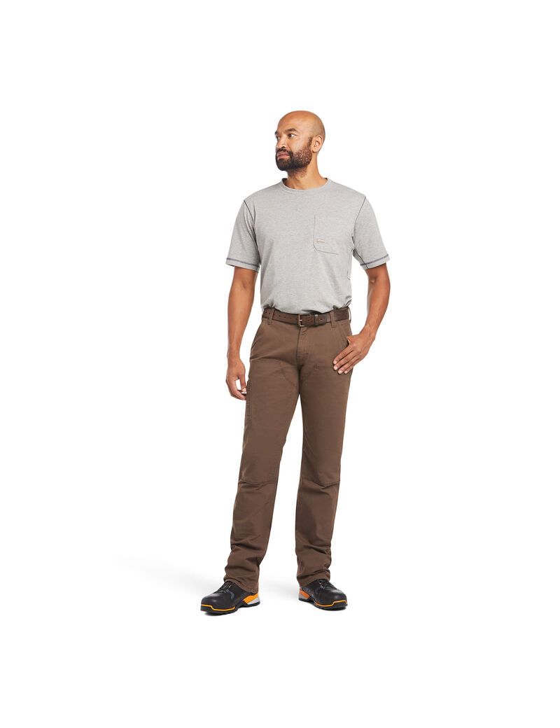 Ariat Rebar M4 Low Rise DuraStretch Made Tough Double Front Stackable Straight Leg Pant Wren | WBPVDR-519