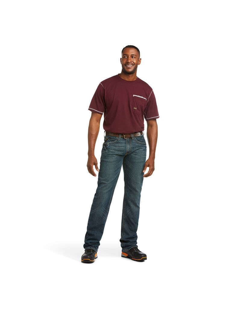 Ariat Rebar M5 Straight DuraStretch Edge Stackable Straight Leg Jean Ironside | JQGLZW-978