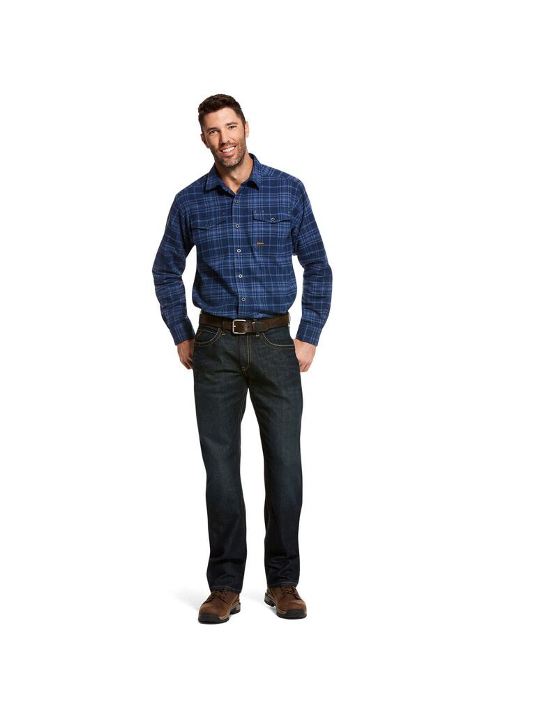 Ariat Rebar M5 Straight DuraStretch Edge Stackable Straight Leg Jean Cobalt | UQVBEG-309