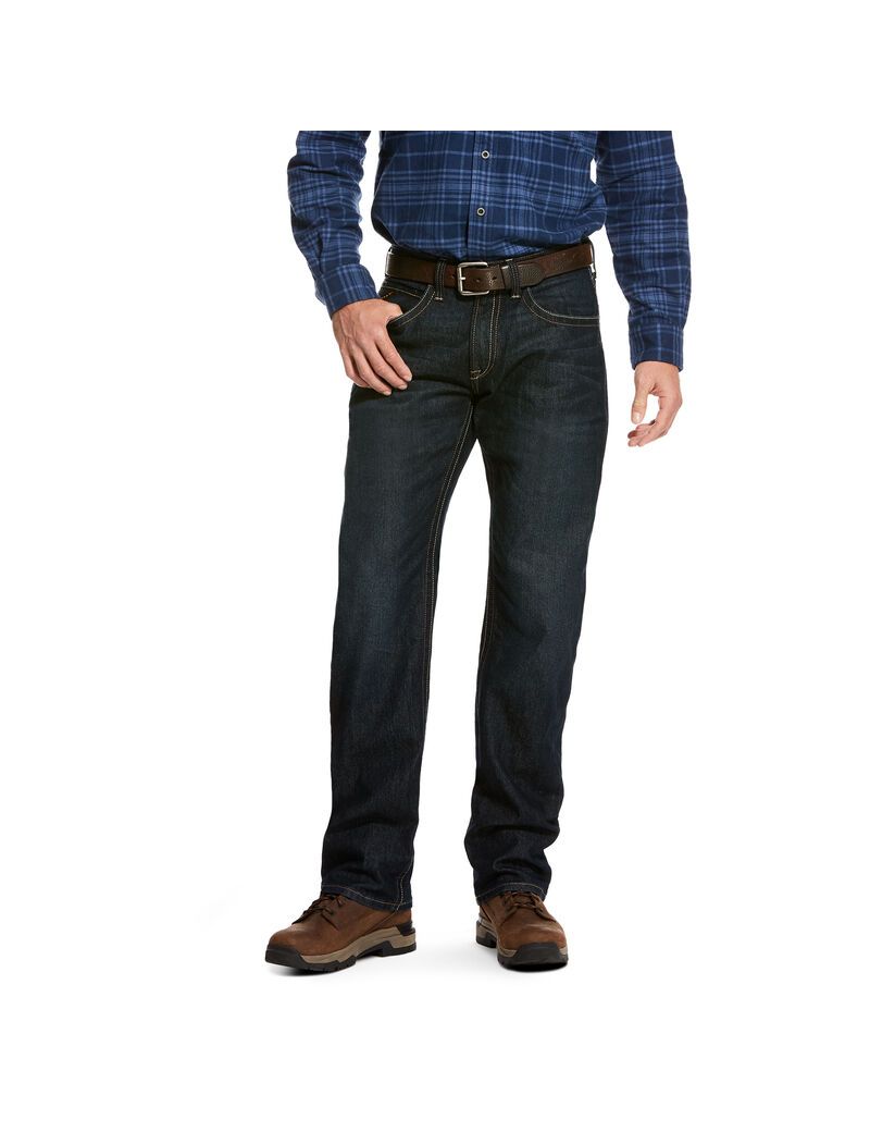 Ariat Rebar M5 Straight DuraStretch Edge Stackable Straight Leg Jean Cobalt | UQVBEG-309