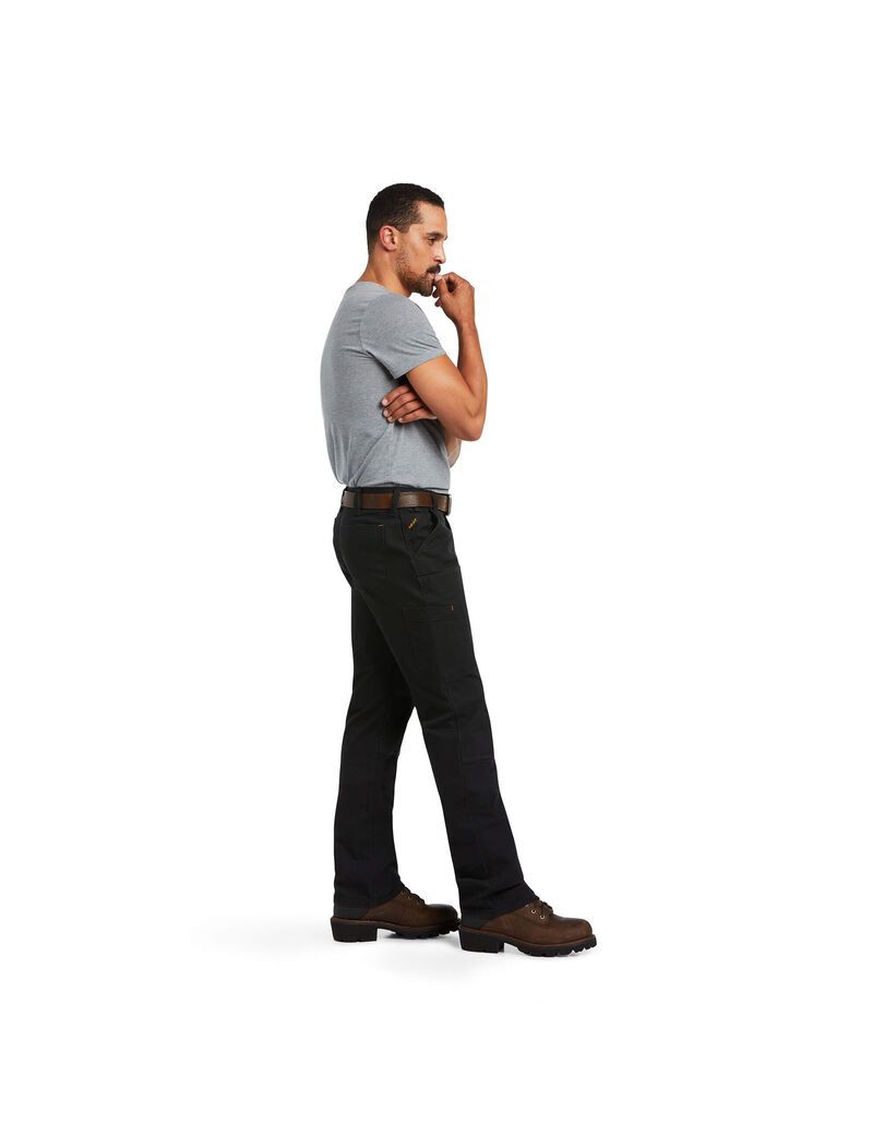 Ariat Rebar M7 Slim DuraStretch Made Tough Double Front Straight Pant Black | EQXHYU-260