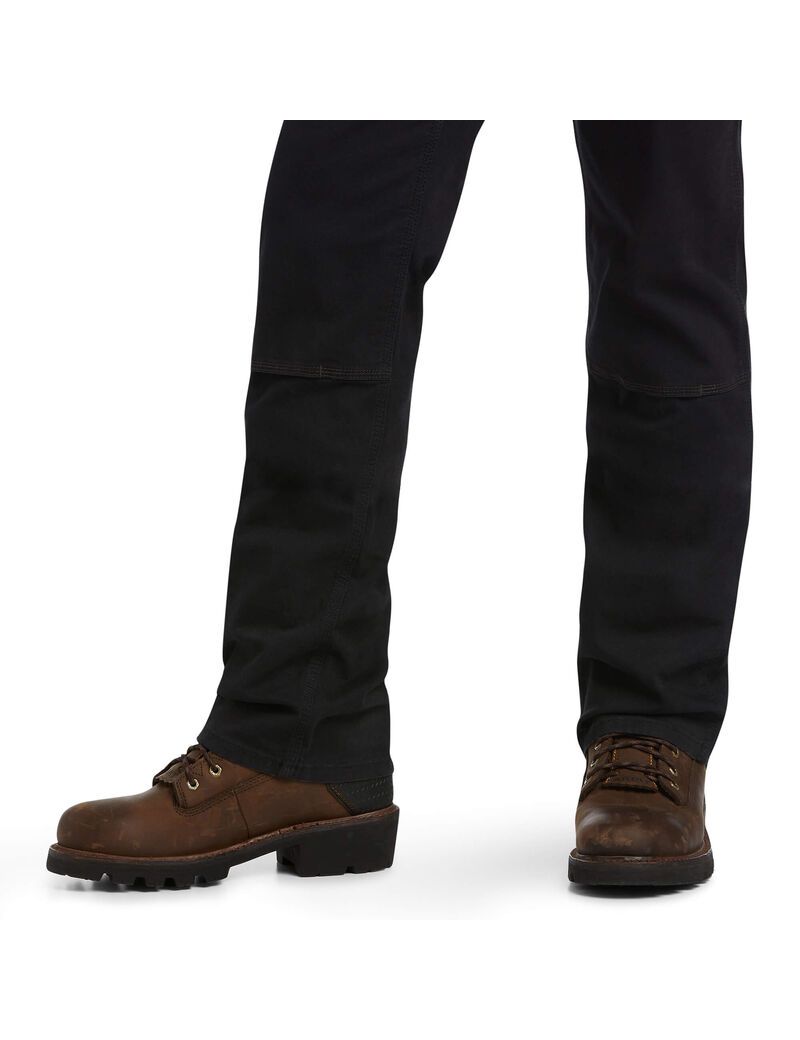 Ariat Rebar M7 Slim DuraStretch Made Tough Double Front Straight Pant Black | EQXHYU-260