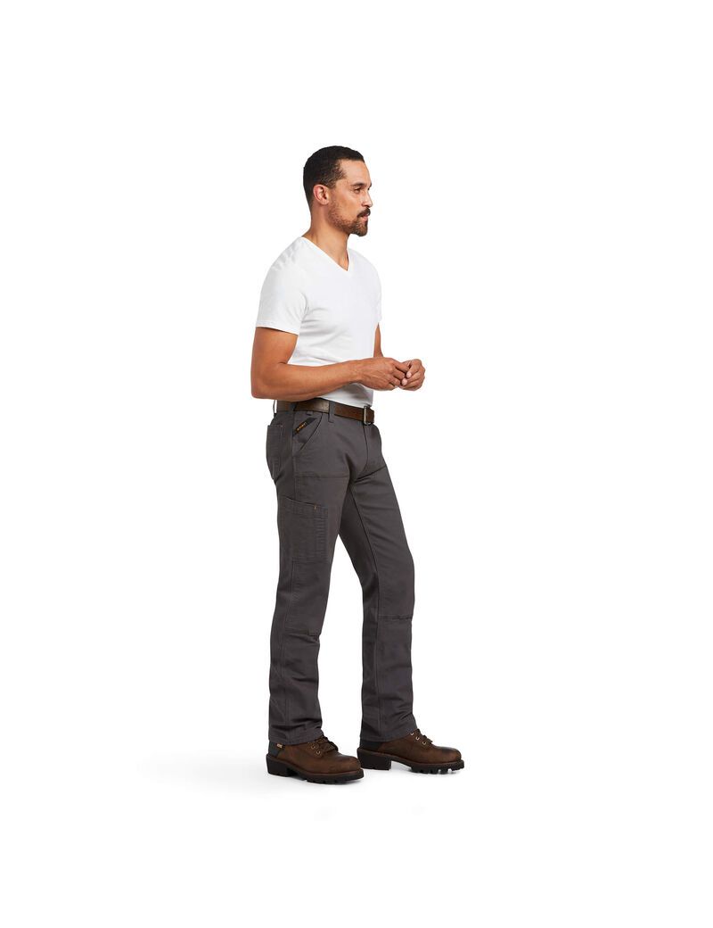 Ariat Rebar M7 Slim DuraStretch Made Tough Double Front Straight Pant Rebar Grey | JFNSVH-563