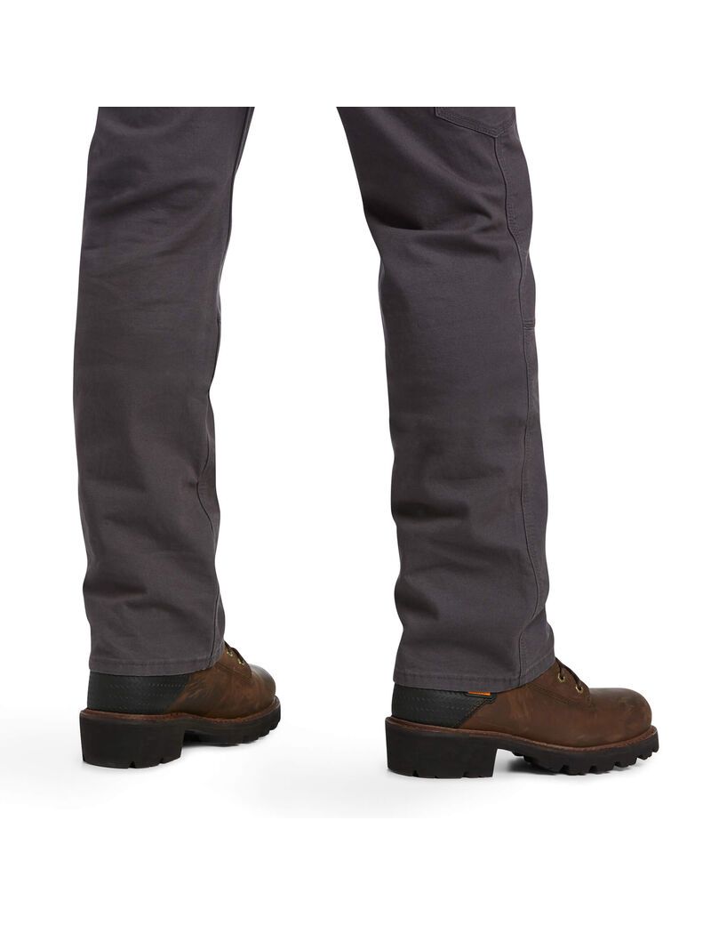 Ariat Rebar M7 Slim DuraStretch Made Tough Double Front Straight Pant Rebar Grey | JFNSVH-563