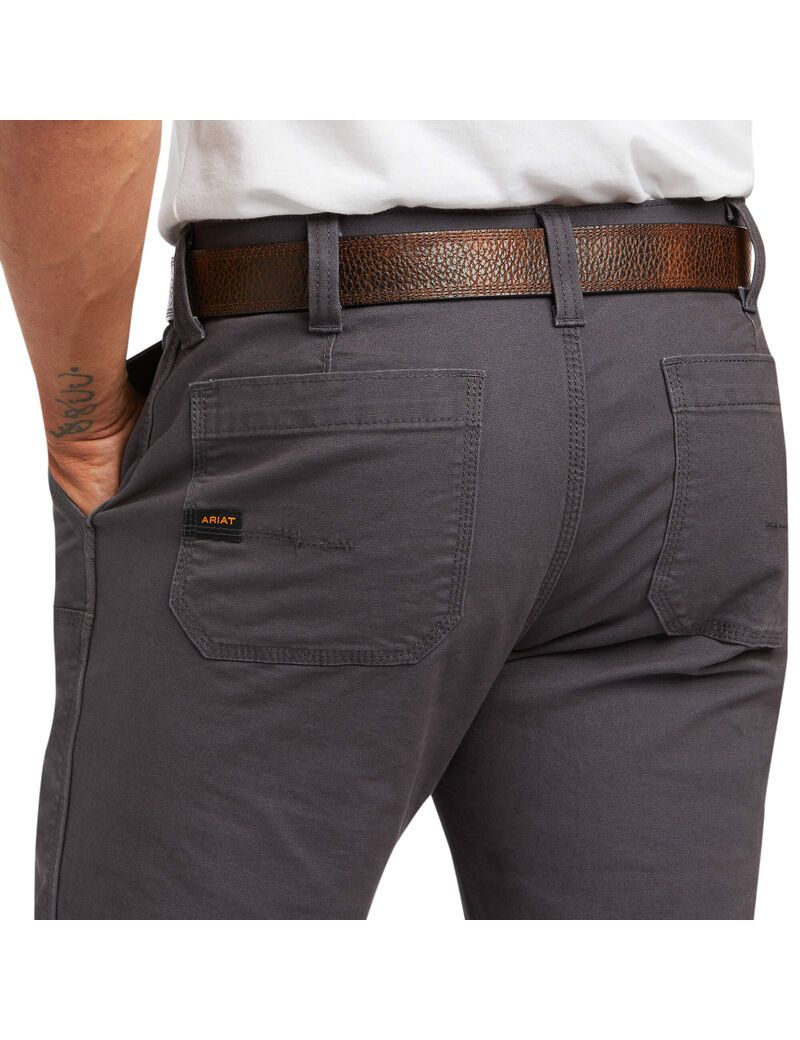 Ariat Rebar M7 Slim DuraStretch Made Tough Double Front Straight Pant Rebar Grey | JFNSVH-563