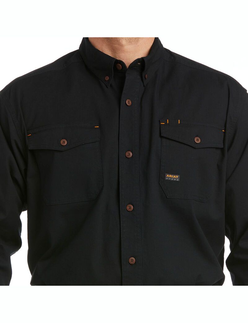 Ariat Rebar Made Tough DuraStretch Work Shirt Black | KBPJCH-271