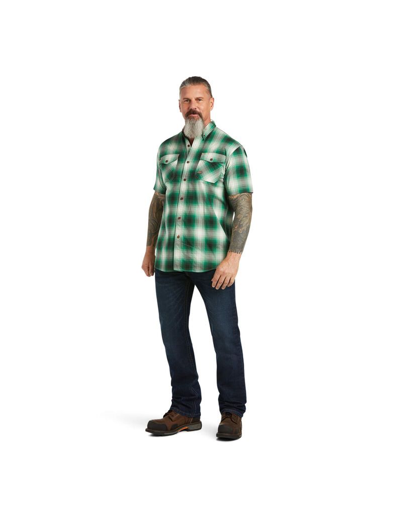 Ariat Rebar Made Tough DuraStretch Work Shirt Amazon Plaid | VIDLBT-903