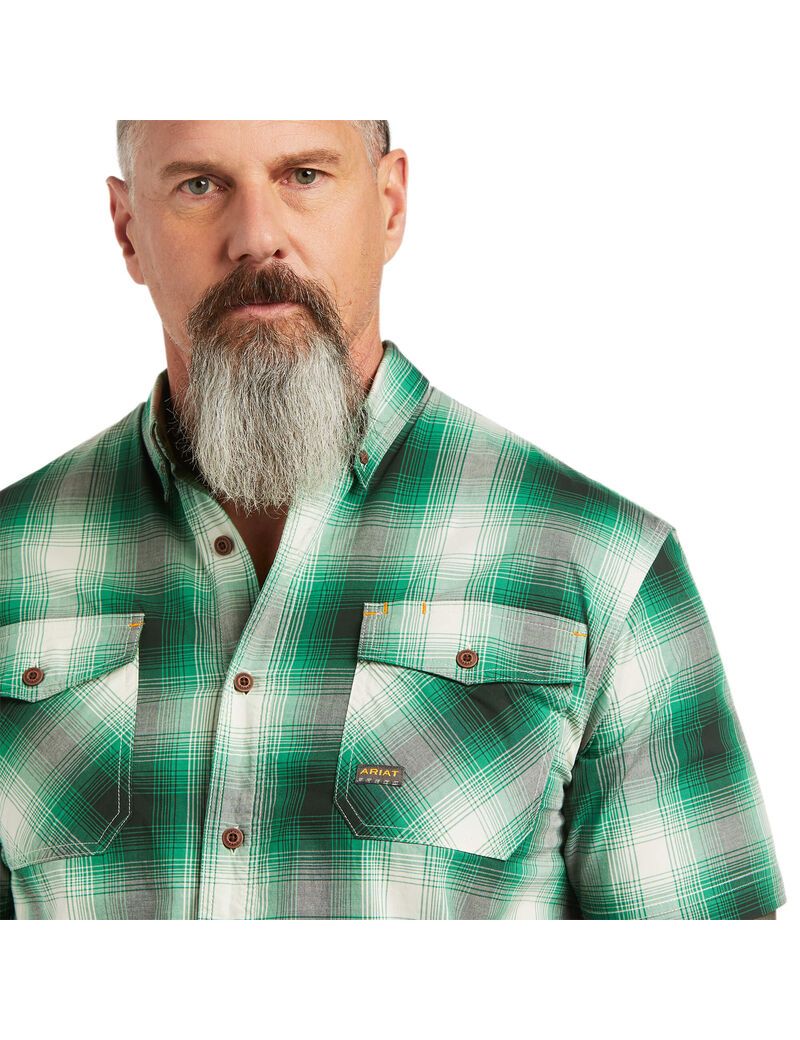 Ariat Rebar Made Tough DuraStretch Work Shirt Amazon Plaid | VIDLBT-903