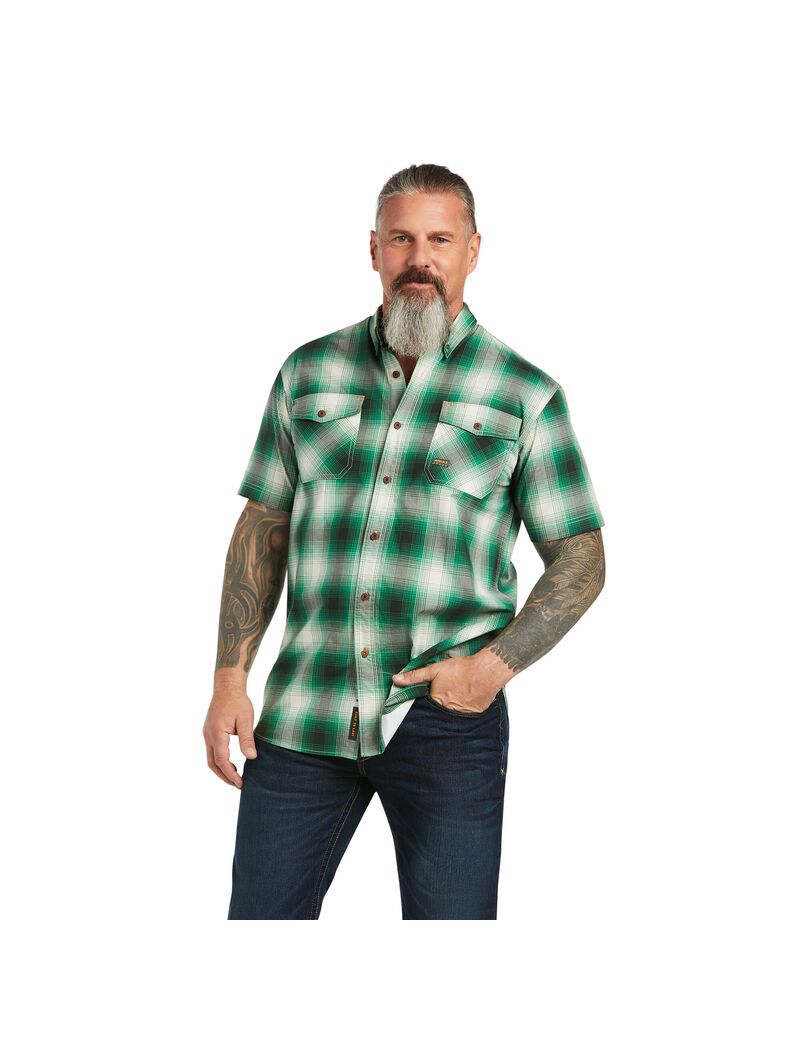 Ariat Rebar Made Tough DuraStretch Work Shirt Amazon Plaid | VIDLBT-903