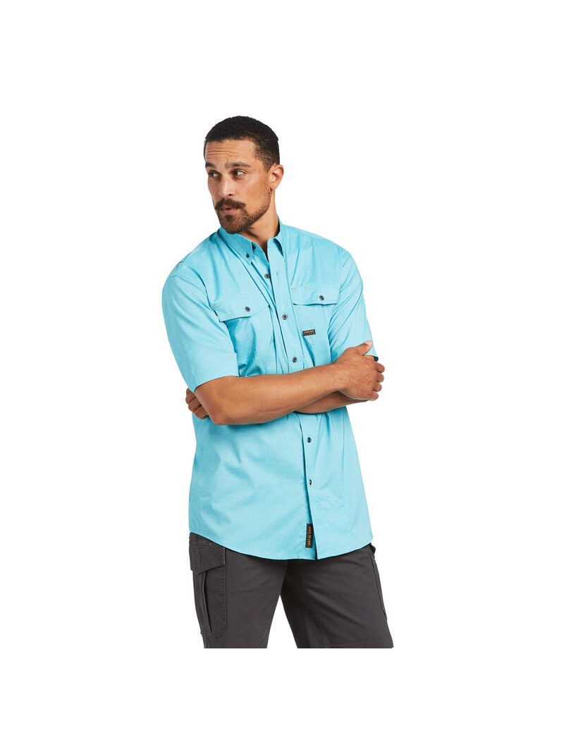 Ariat Rebar Made Tough VentTEK DuraStretch Work Shirt Carribean Heather | IYKRFL-520