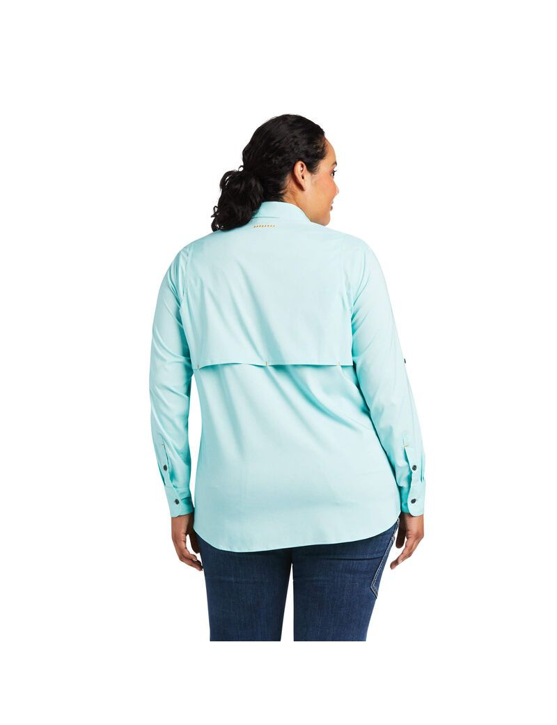 Ariat Rebar Made Tough VentTEK DuraStretch Work Shirt Aqua Sky Heather | PEWYFV-793