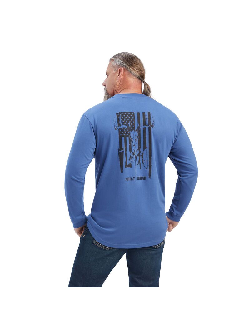 Ariat Rebar Outdoor Graphic T-Shirt True Navy | RZEWCY-256