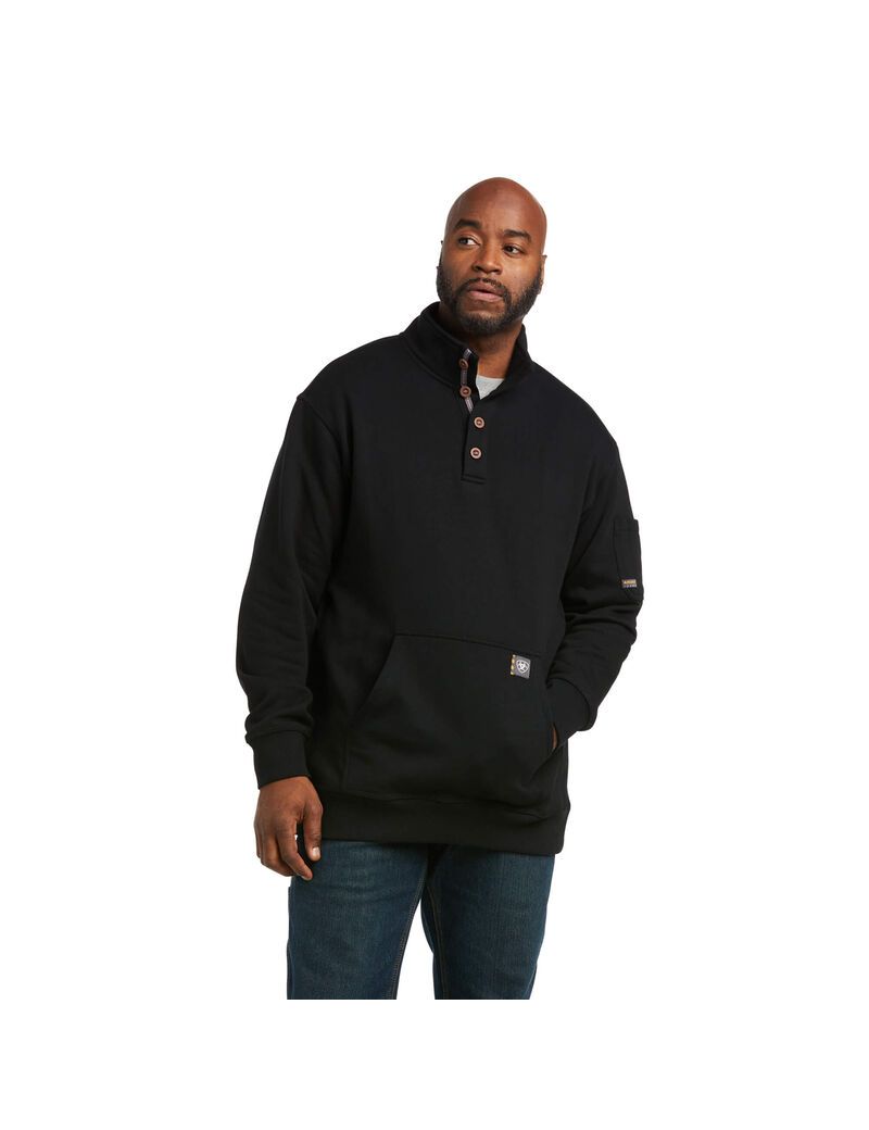 Ariat Rebar Overtime Fleece Sweater Black | YOMKWX-928