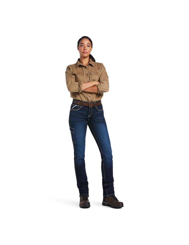 Ariat Rebar Perfect Rise Work Flex Riveter Slim Leg Jean Frances | XRIWVA-123