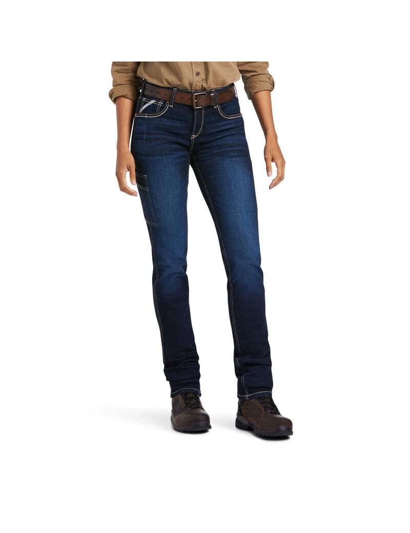 Ariat Rebar Perfect Rise Work Flex Riveter Slim Leg Jean Frances | XRIWVA-123