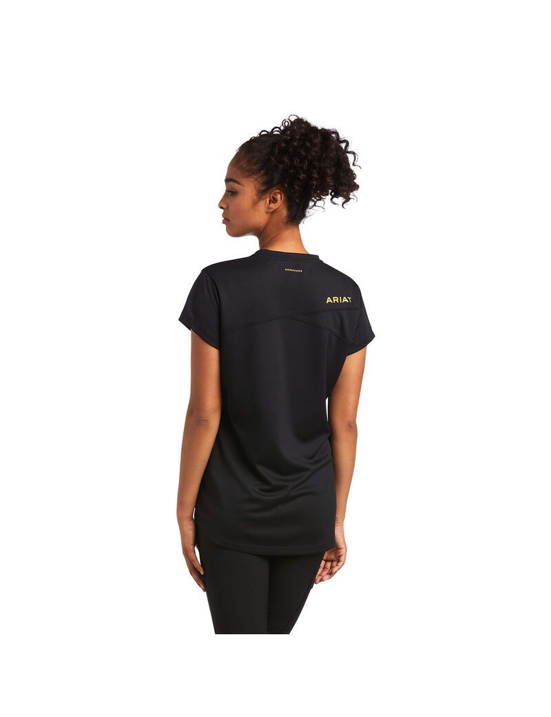 Ariat Rebar Polartec Elite All Season T-Shirt Black | ZRJUED-162