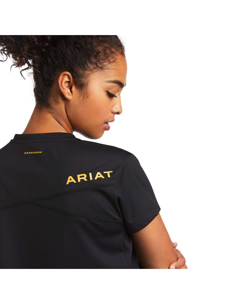 Ariat Rebar Polartec Elite All Season T-Shirt Black | ZRJUED-162