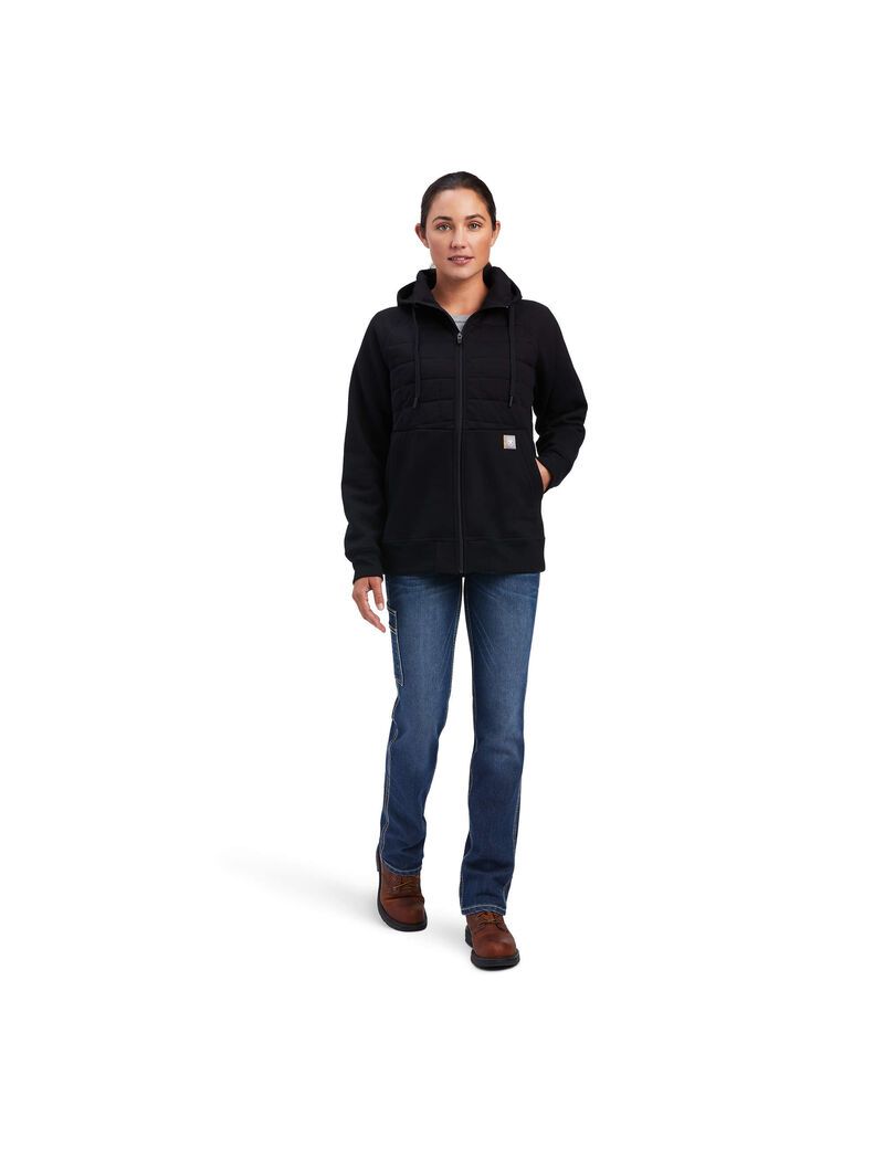 Ariat Rebar Regulator Full Zip Hoodie Black | FLKBDY-124