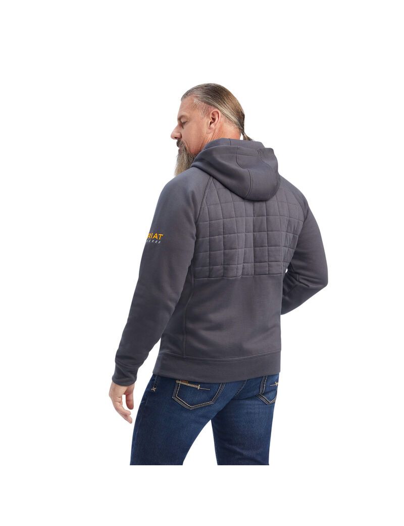 Ariat Rebar Regulator Full Zip Hoodie Rebar Grey | YFPCGH-670