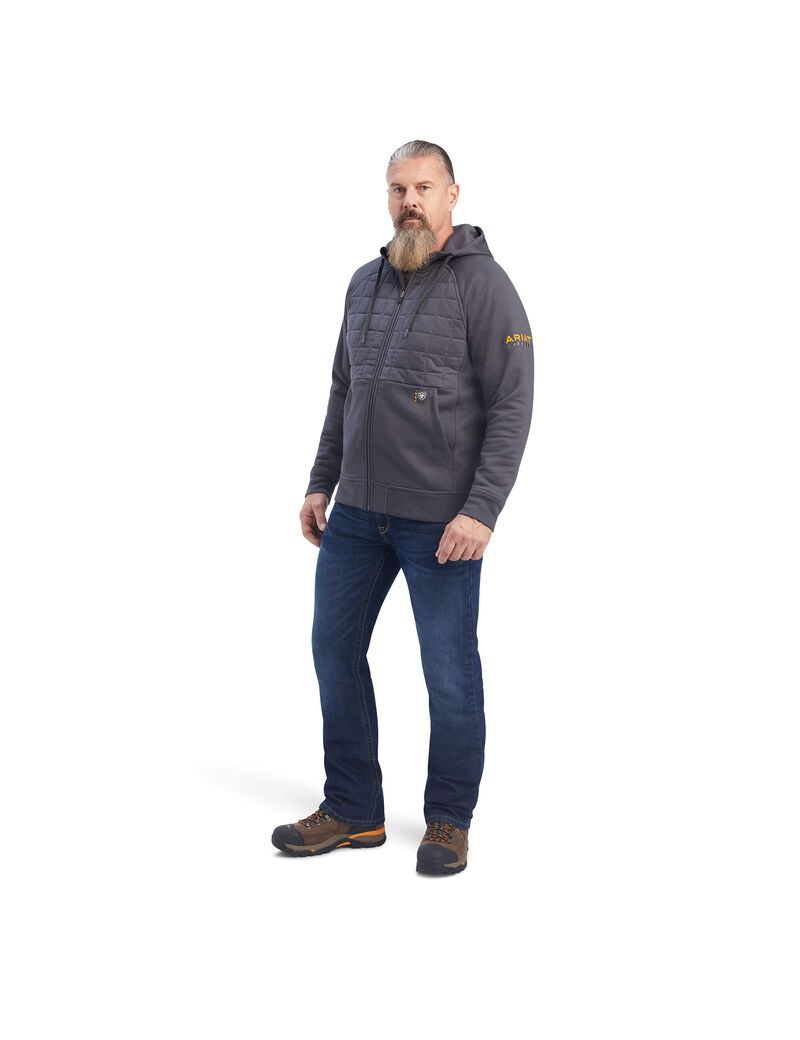 Ariat Rebar Regulator Full Zip Hoodie Rebar Grey | YFPCGH-670