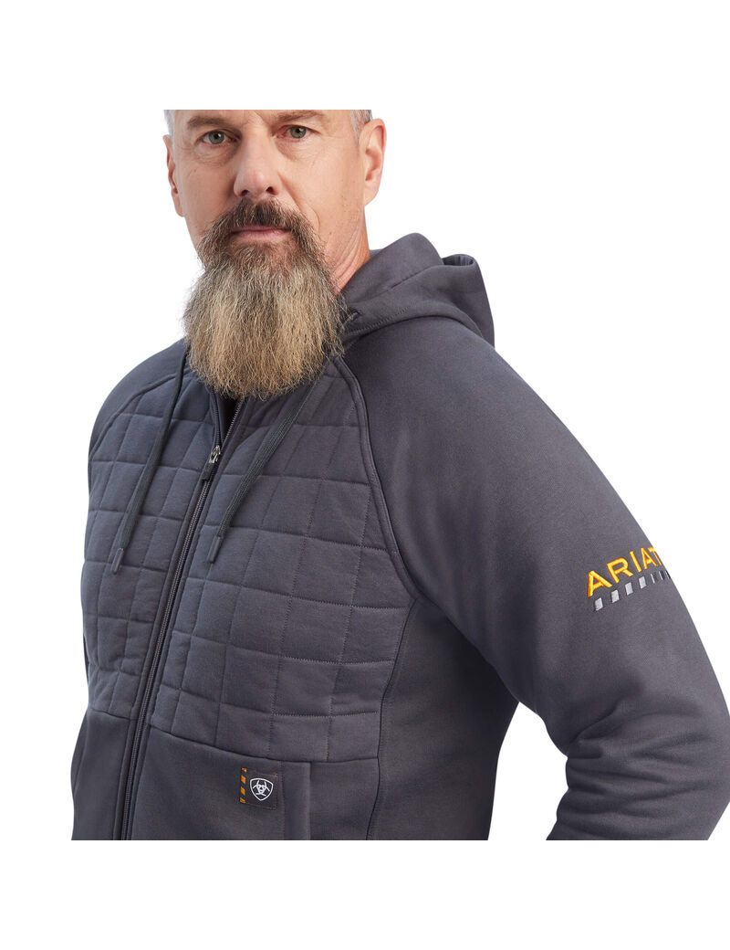 Ariat Rebar Regulator Full Zip Hoodie Rebar Grey | YFPCGH-670