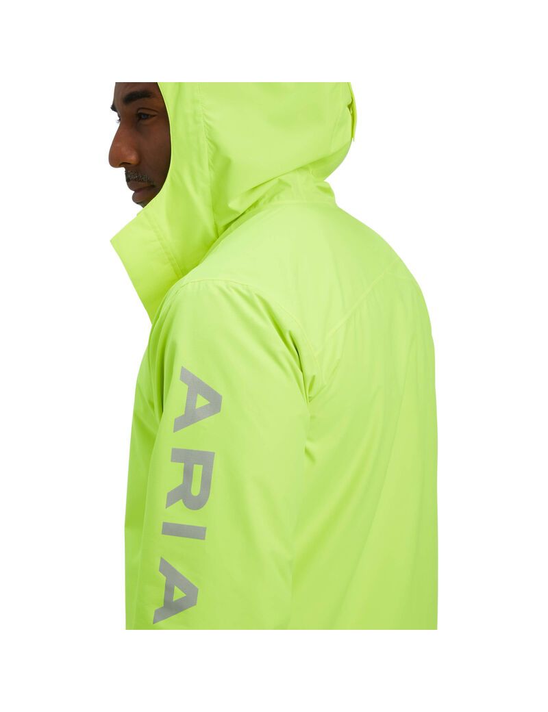 Ariat Rebar Stormshell Logo Waterproof Jacket Safety Yellow | BWXALQ-839