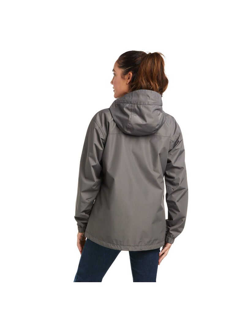 Ariat Rebar Stormshell Logo Waterproof Jacket Rebar Grey/Black | CGVYAE-692