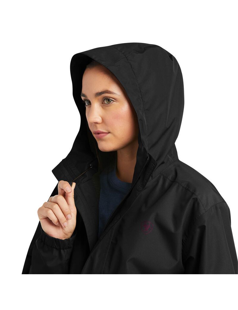 Ariat Rebar Stormshell Logo Waterproof Jacket Black/Purple | TCVUND-683