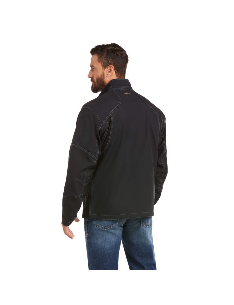 Ariat Rebar Stretch Canvas Softshell Jacket Black | NROMHS-412