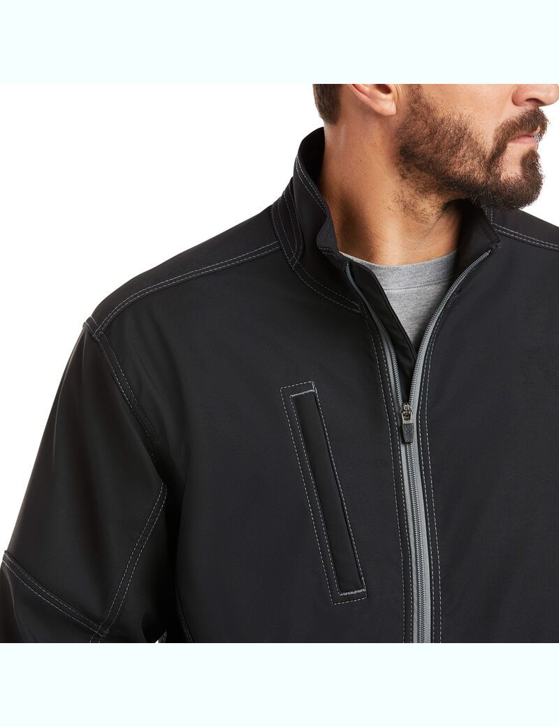 Ariat Rebar Stretch Canvas Softshell Jacket Black | NROMHS-412