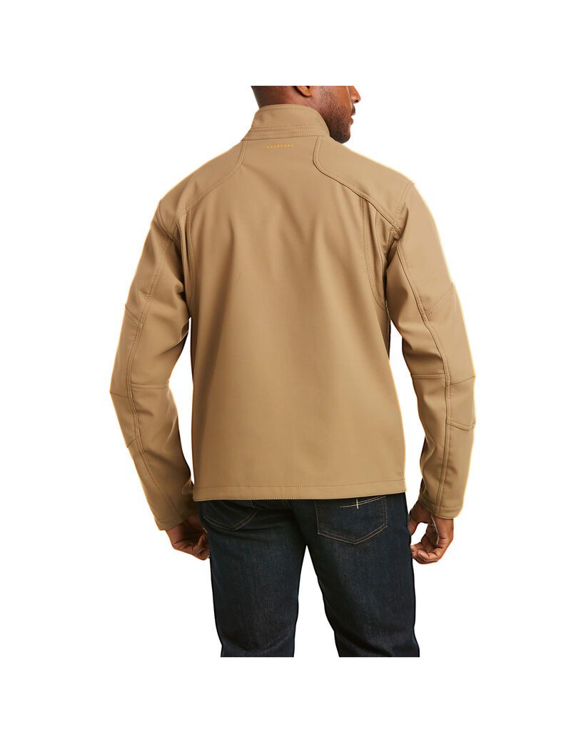 Ariat Rebar Stretch Canvas Softshell Jacket Field Khaki | USXWMI-538