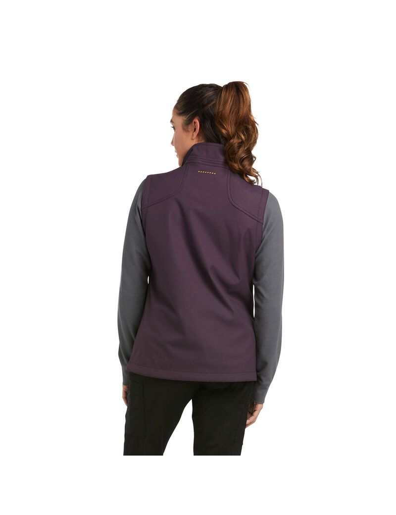 Ariat Rebar Stretch Canvas Softshell Vest Plum Perfect | JHAULI-462