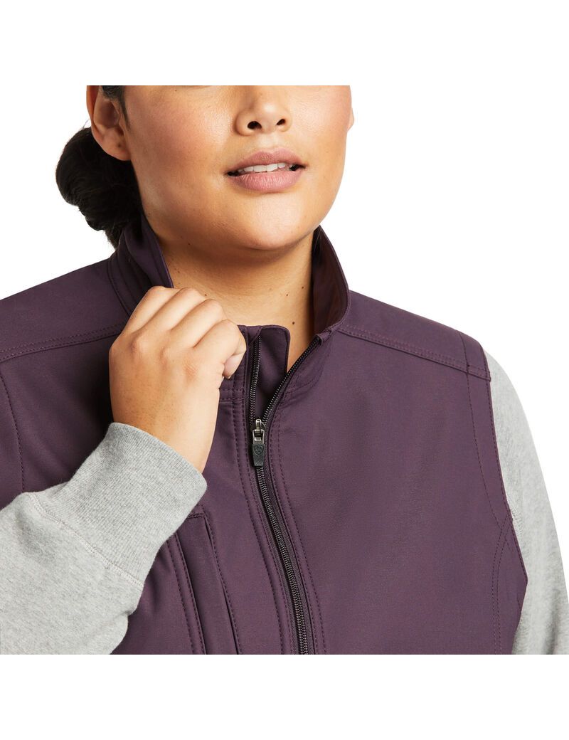 Ariat Rebar Stretch Canvas Softshell Vest Plum Perfect | JHAULI-462