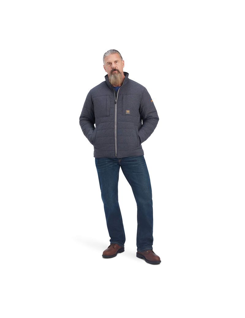 Ariat Rebar Valiant Stretch Canvas Water Resistant Insulated Jacket Charcoal Heather | AYTLFI-432