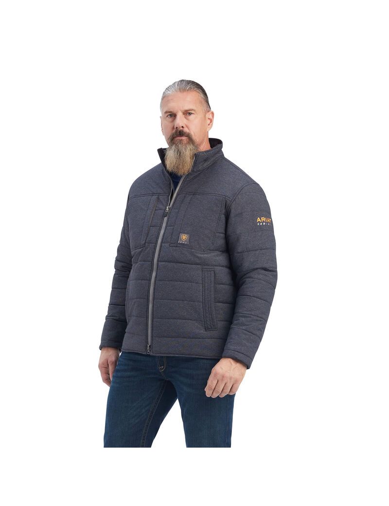 Ariat Rebar Valiant Stretch Canvas Water Resistant Insulated Jacket Charcoal Heather | AYTLFI-432