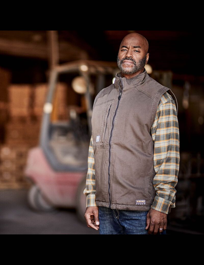 Ariat Rebar Washed DuraCanvas Insulated Vest Wren | RISPAG-619