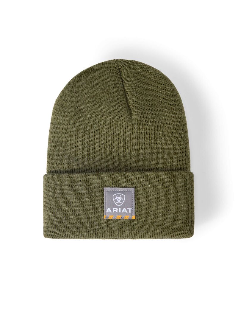 Ariat Rebar Watch Cap Winter Moss | AXUHMN-514