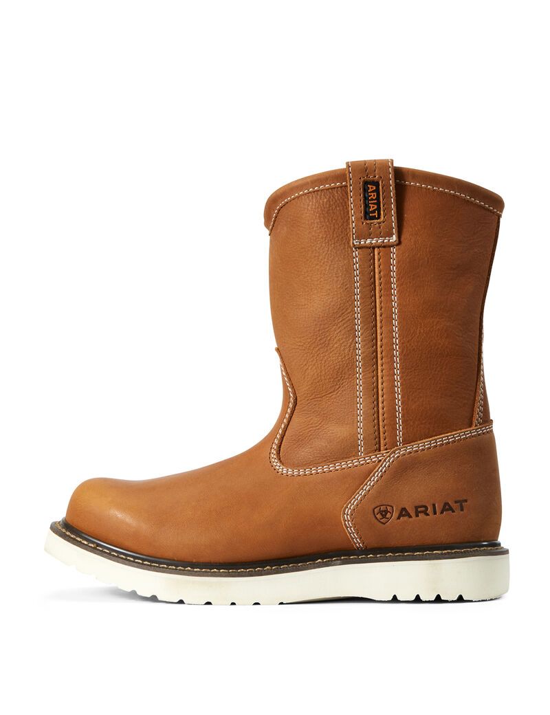 Ariat Rebar Wedge Work Boot Golden Grizzly | XDFQTS-795