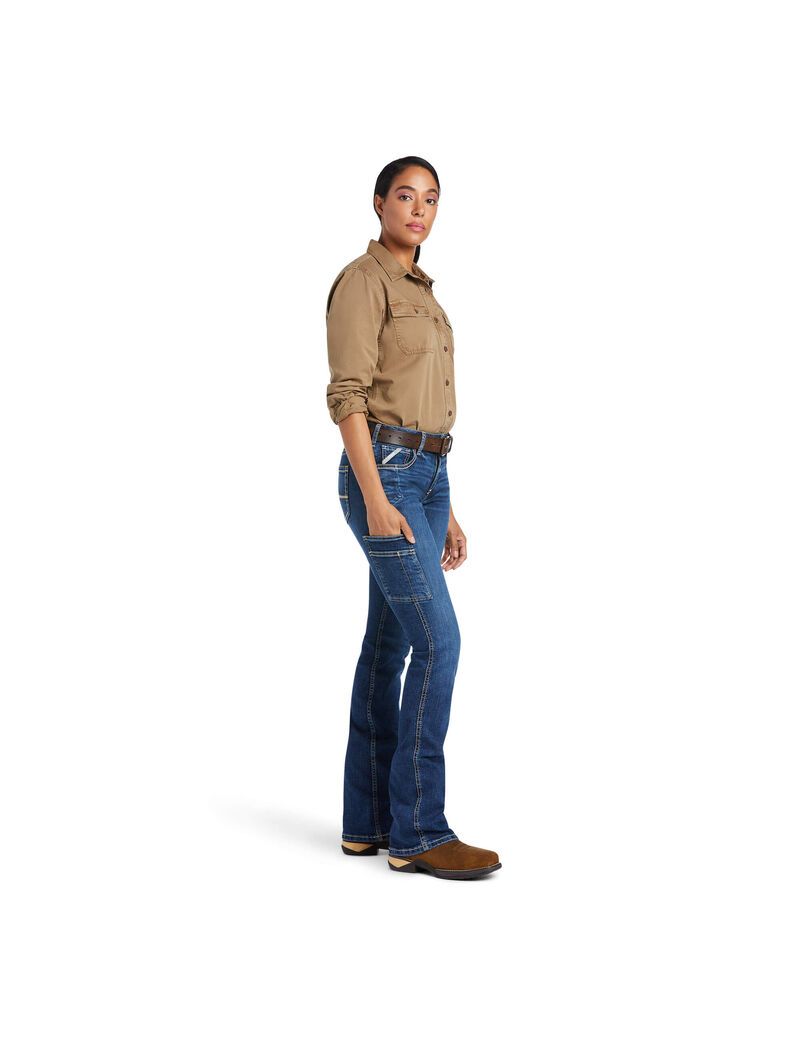 Ariat Rebar Work Flex Perfect Rise Riveter Boot Cut Jean Pilar | LZJYUG-487