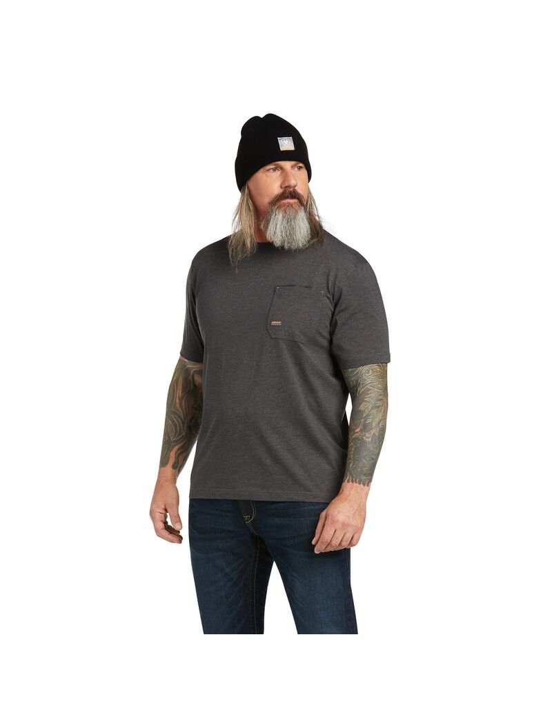 Ariat Rebar Workman Full Cover T-Shirt Charcoal Heather | HPTXGB-985