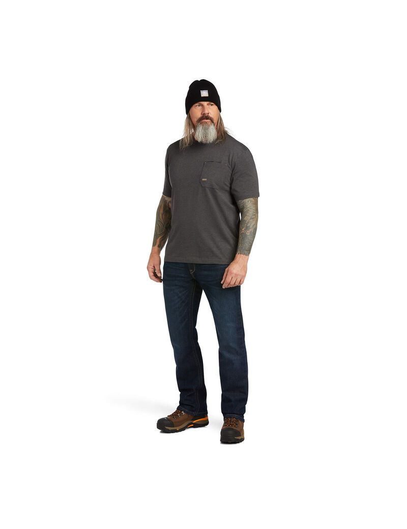 Ariat Rebar Workman Full Cover T-Shirt Charcoal Heather | HPTXGB-985