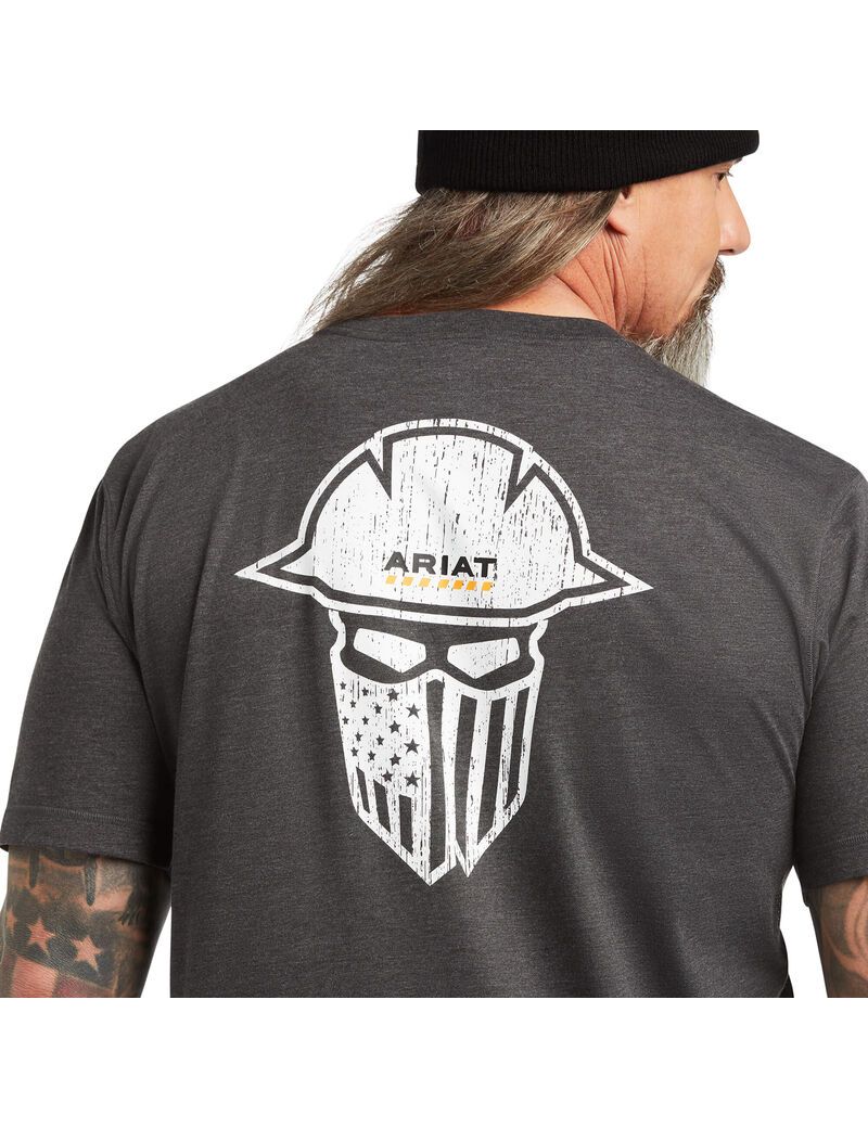 Ariat Rebar Workman Full Cover T-Shirt Charcoal Heather | HPTXGB-985